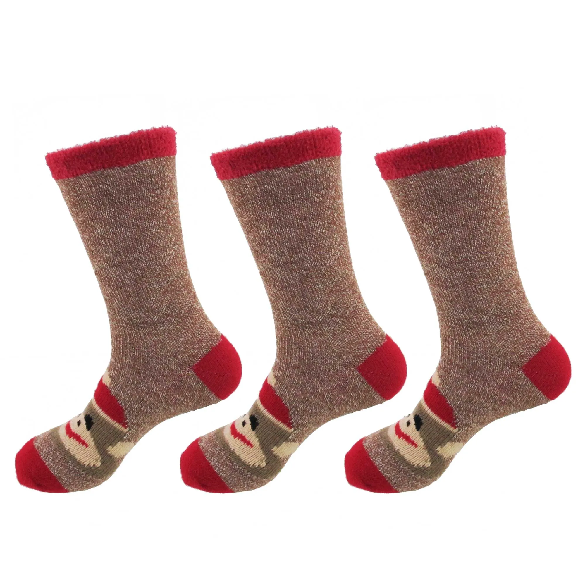 Women's Double Layer Christmas Cozy Fuzzy Cabin Animal Socks