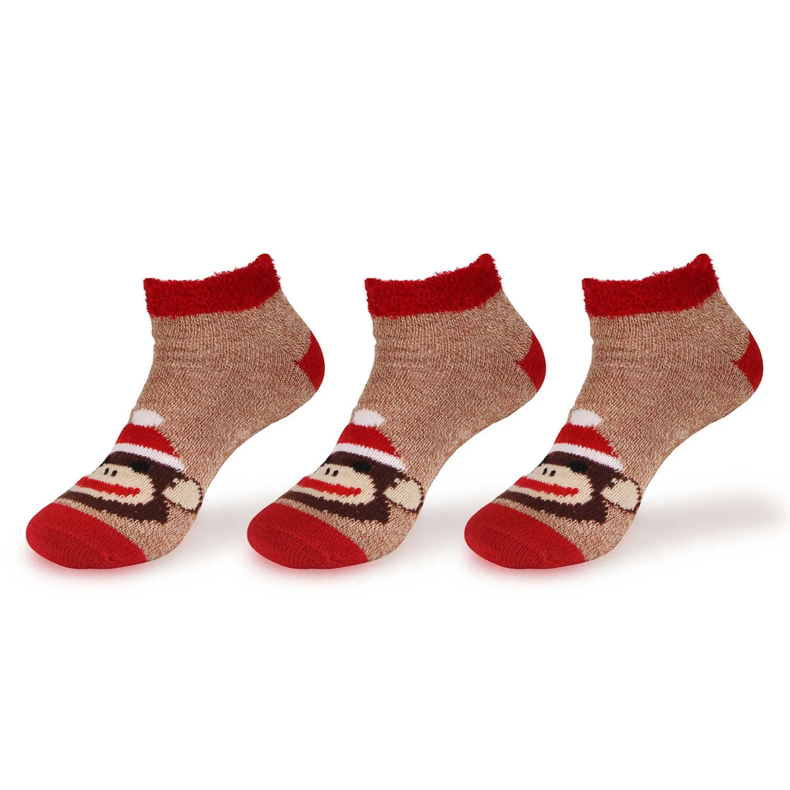 Women's Double Layer Christmas Cozy Fuzzy Cabin Animal Socks