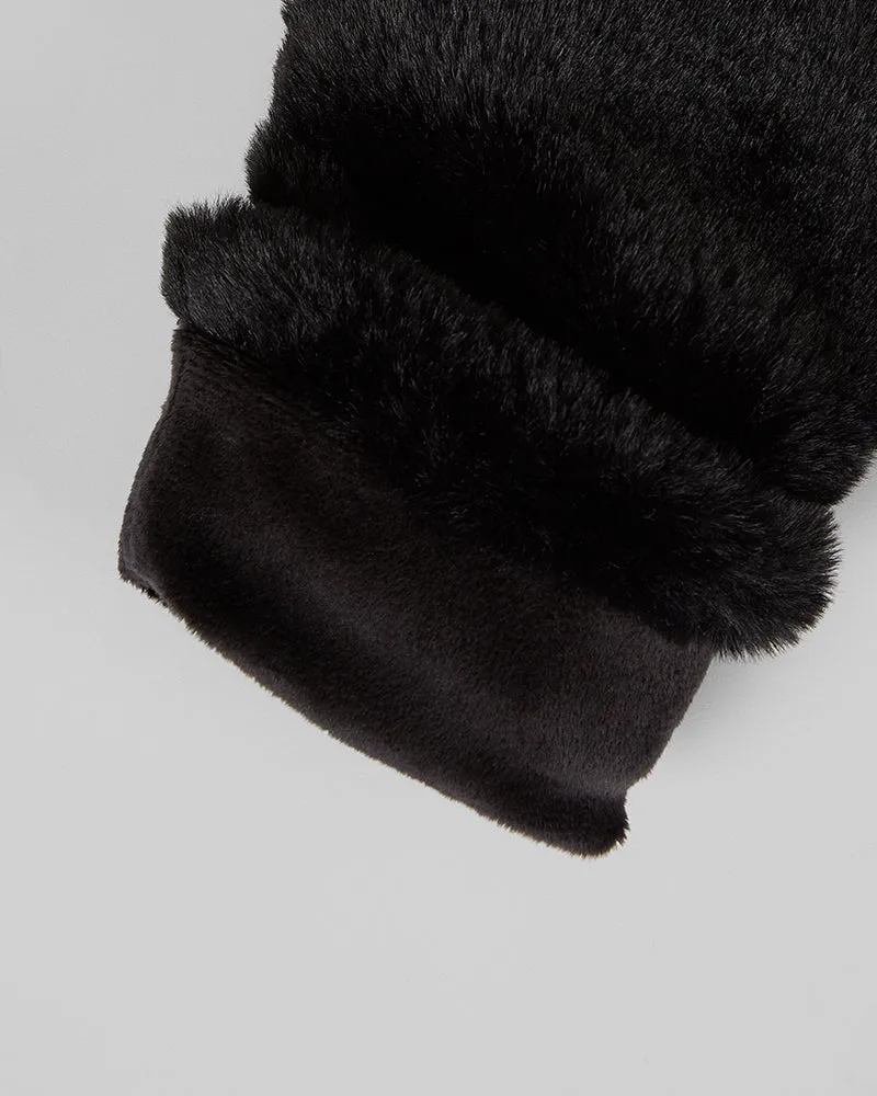 WOMEN'S PLUSH FUR MITTENS