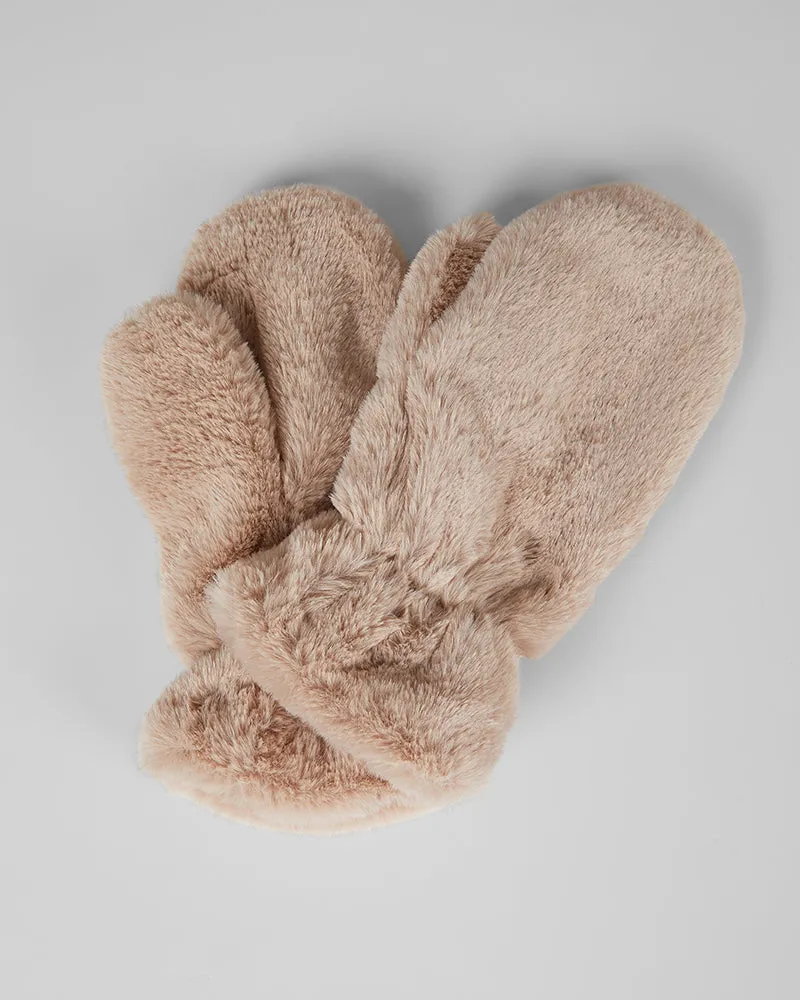 WOMEN'S PLUSH FUR MITTENS