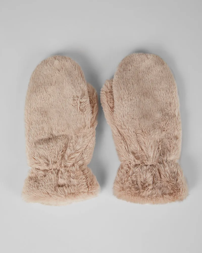 WOMEN'S PLUSH FUR MITTENS