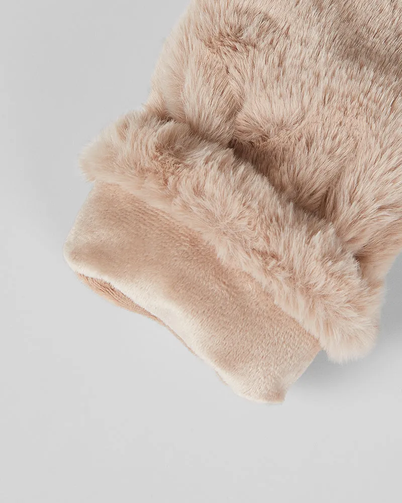 WOMEN'S PLUSH FUR MITTENS