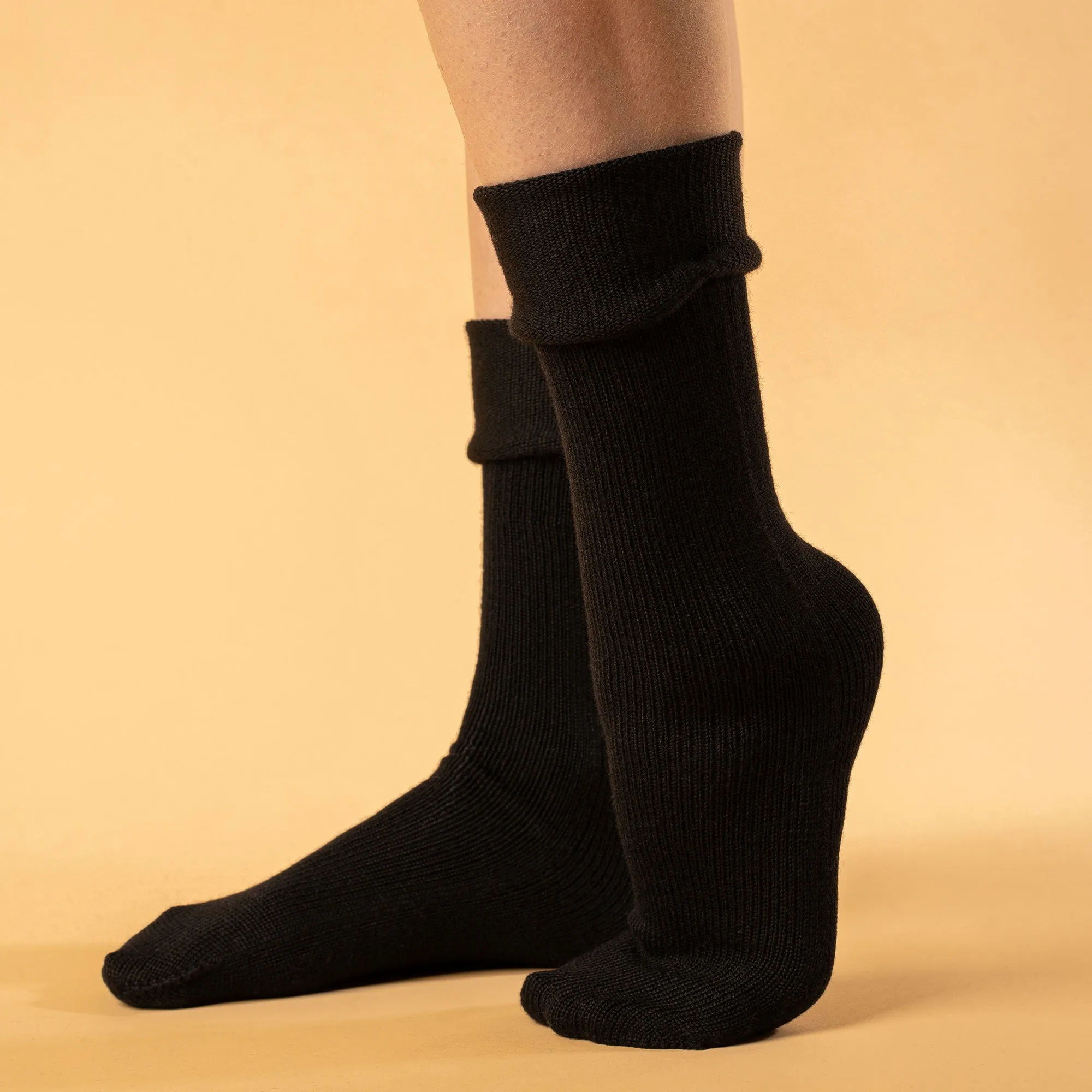 Women's Socks 2-Pack Black/Creamy beige