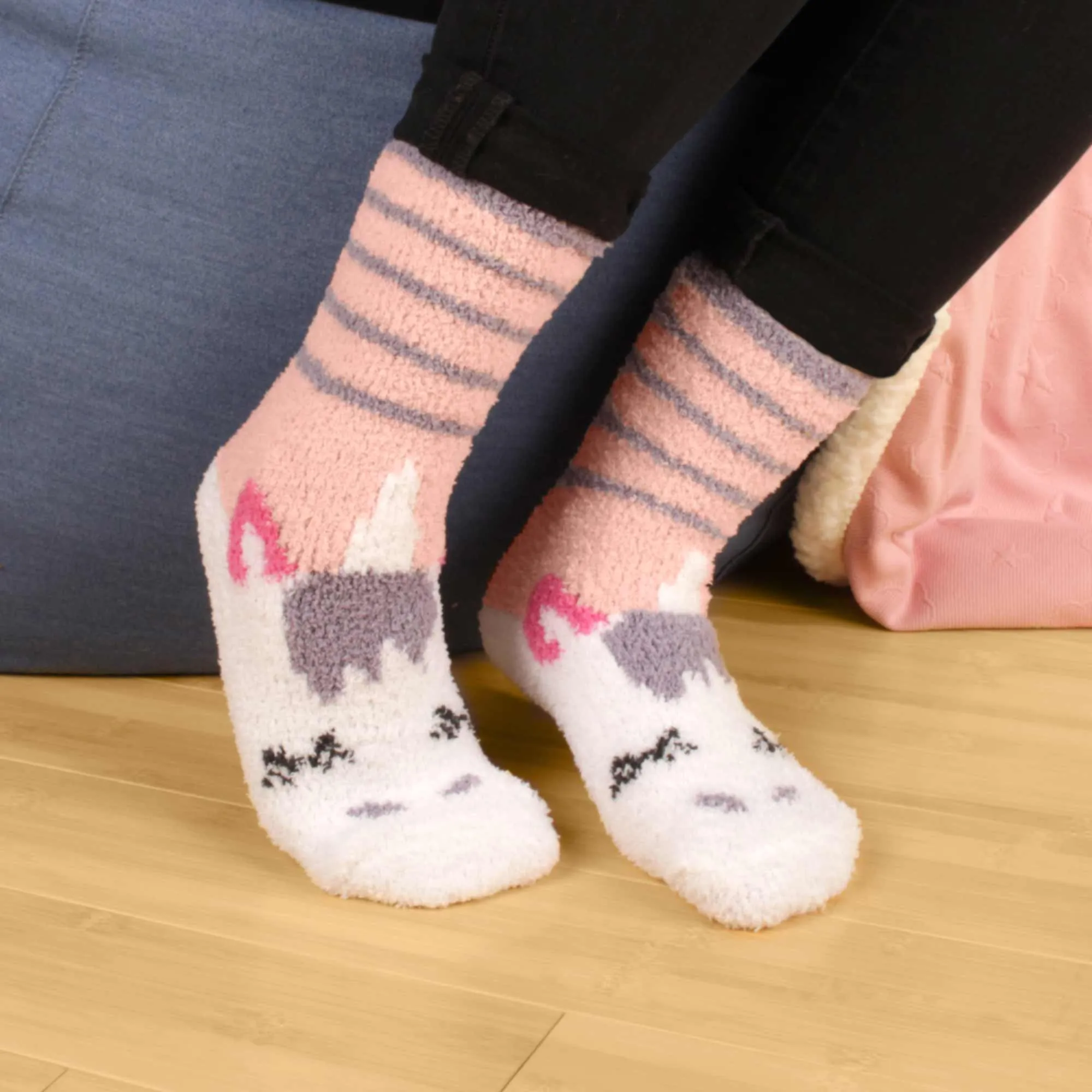 Women's Soft Warm Fuzzy Furry Cozy Unicorn Series Crew Socks, Assortments